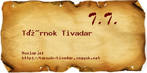 Tárnok Tivadar névjegykártya