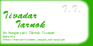 tivadar tarnok business card