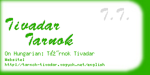 tivadar tarnok business card